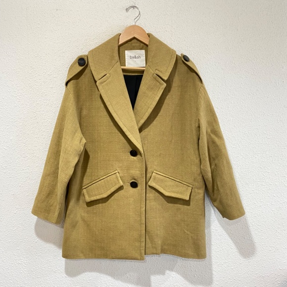 ba&sh Jackets & Blazers - ba&sh Noe Lady Coat in Yellow Ocre